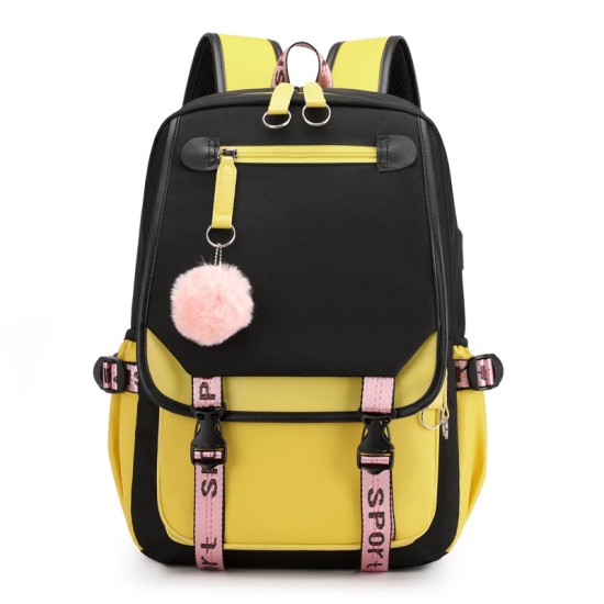 School Backpack College Bookbag Lunch Bag Casual Travel Bags for Teen Girls and Boys with USB Charging