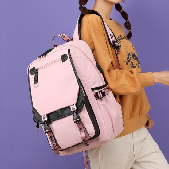 School Backpack College Bookbag Lunch Bag Casual Travel Bags for Teen Girls and Boys with USB Charging