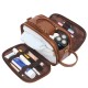 Sale Toiletry Bag for Men PU Leather Cosmetic Bags Large capacity shaving bag Leather Travel Organizer Kit