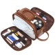 Sale Toiletry Bag for Men PU Leather Cosmetic Bags Large capacity shaving bag Leather Travel Organizer Kit