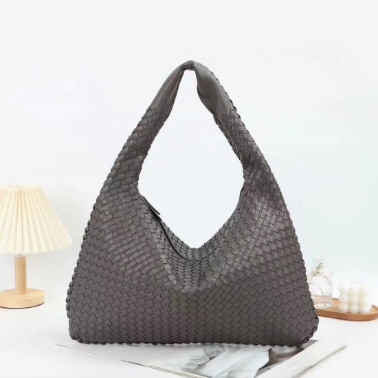 New Women soft Weave Braided PU Leather Hand Bags Women's Shoulder Zipper Woven Leather Bag