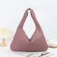 New Women soft Weave Braided PU Leather Hand Bags Women's Shoulder Zipper Woven Leather Bag