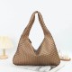 New Women soft Weave Braided PU Leather Hand Bags Women's Shoulder Zipper Woven Leather Bag