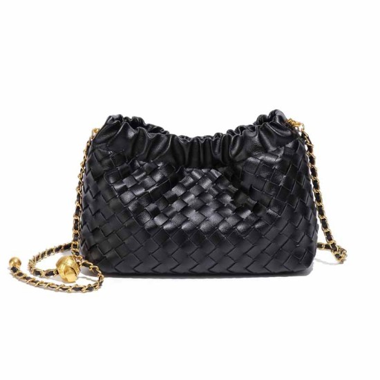 Hot Selling Large Capacity Single Shoulder Bag Luxury PU Leather Hand Woven Bag high quality cloud Crossbody Bag