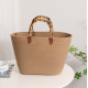 Wholesale New Shoulder Bags Tote Bag Mexico French Basket Straw Weave Beach Bags Women Striped Large Capacity Handbags