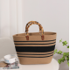 Wholesale New Shoulder Bags Tote Bag Mexico French Basket Straw Weave Beach Bags Women Striped Large Capacity Handbags