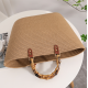 Wholesale New Shoulder Bags Tote Bag Mexico French Basket Straw Weave Beach Bags Women Striped Large Capacity Handbags