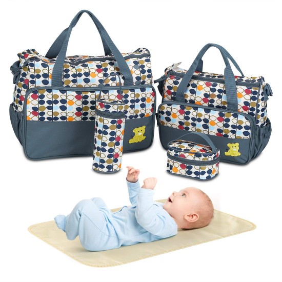 baby bags set mummy bag 5 in 1 piece diaper nappy stroller mommy backpack