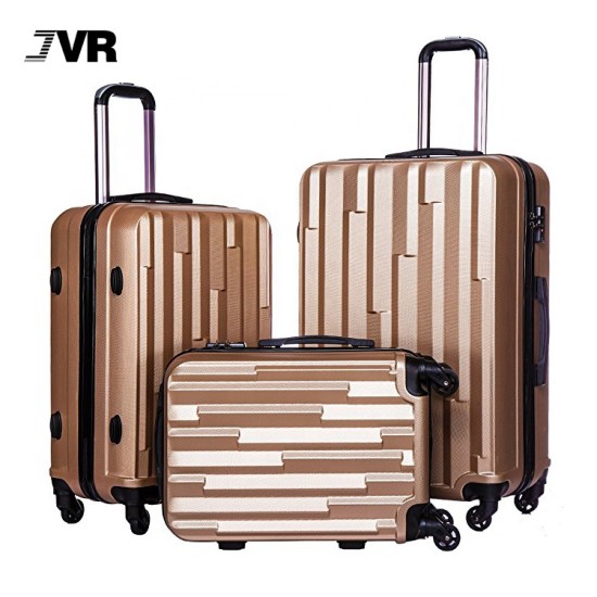 New Abs 3 Piece Hardside Travelling Trolley Suitcases Luggage Bags Cases Set For Wholesale