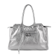 bag Underarm Tote Handbag Patent leather bright silver premium soft leather pleated Tote bag