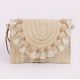 Straw Shoulder Bag Party Woven Crossbody Bags Ladies Beach Envelope Purse Small Clutch Bag Women's Clutches with Pom Pom