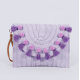 Straw Shoulder Bag Party Woven Crossbody Bags Ladies Beach Envelope Purse Small Clutch Bag Women's Clutches with Pom Pom