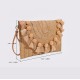 Straw Shoulder Bag Party Woven Crossbody Bags Ladies Beach Envelope Purse Small Clutch Bag Women's Clutches with Pom Pom