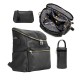 seller unisex changing bag muti-pockets bebe mummy bag Mini black vegan leather waterproof  baby diaper bag for mom and dad