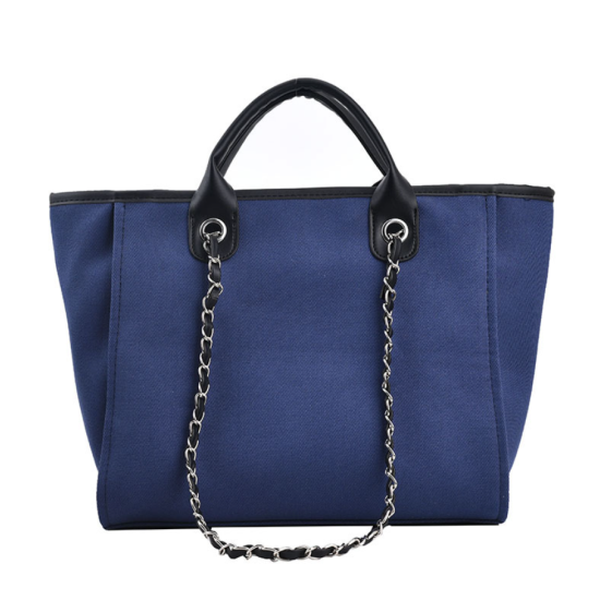 handbags shoulder women canvas beach bags large capacity handbags canvas tote bag with chain