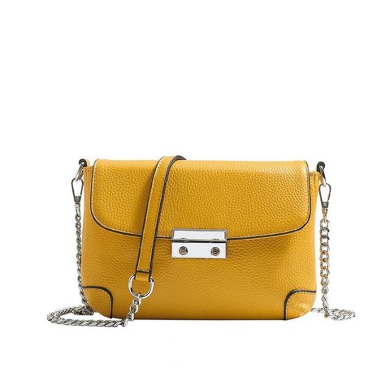 Textured Chain Messenger Bags Leather Purse And Handbags Shoulder Bag Korean Version Women's Mobile Phone Zero Wallet