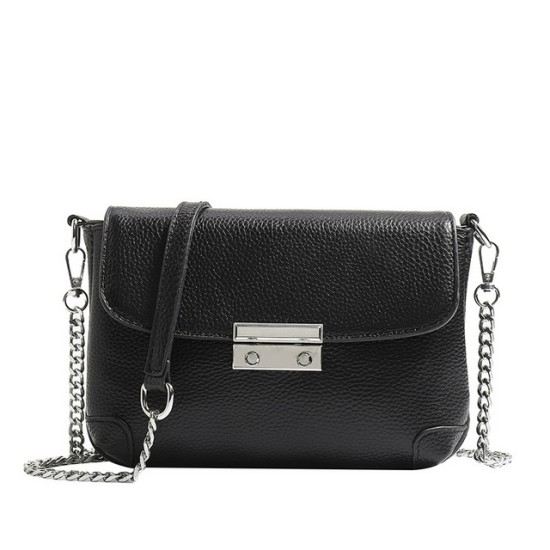 Textured Chain Messenger Bags Leather Purse And Handbags Shoulder Bag Korean Version Women's Mobile Phone Zero Wallet