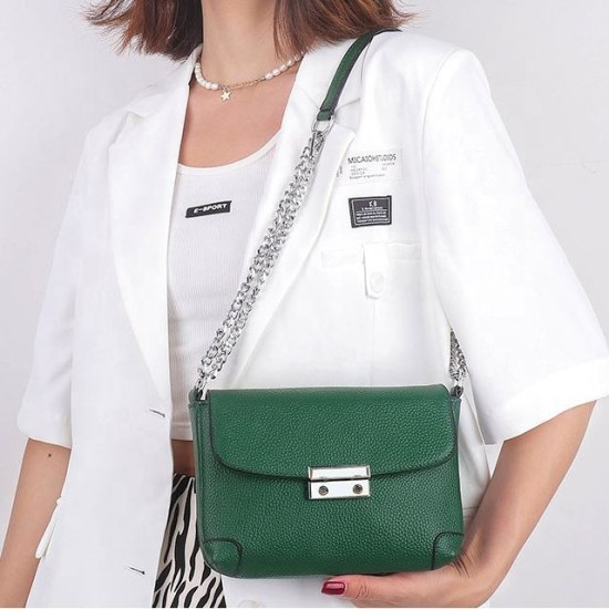 Textured Chain Messenger Bags Leather Purse And Handbags Shoulder Bag Korean Version Women's Mobile Phone Zero Wallet