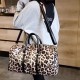 fashion PU leather print large capacity bag women zipper leopard travel duffle bag Wholesale overnight travel bag