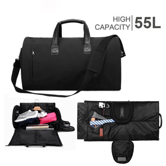 in 1 Hanging Suitcase Suit Travel Bags Convertible Garment Bag with Shoulder Strap Carry on Garment Duffel Bag Organizer