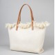 Lady Summer Shoulder Bags  Summer Large Capacity Canvas Tote Bags Women Tassels Handbags for Travel