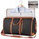Leather Bag Organizer 2 in 1 Travel Bags Waterproof Carry On Garment Duffle Bags with Shoes Pouch for Travel Hanging Suitcase