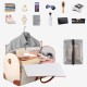 Leather Bag Organizer 2 in 1 Travel Bags Waterproof Carry On Garment Duffle Bags with Shoes Pouch for Travel Hanging Suitcase