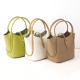 Soft Leather Morandi Color Single Shoulder Stylish Bag For Women Famous Brands Weekend Bags Leather Tote Bucket Bag