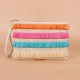 Style Colorful PP Straw Tassel Wristlet Hand Bag Bohemian Braided Rainbow Purse Envelope Bags Women's Clutches Bag