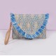 Ethnic Woven Straw Shoulder Bags Women Purse Envelope Bag Beach Crossbody Bags Ladies Clutches Purse with Tassel