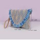 Ethnic Woven Straw Shoulder Bags Women Purse Envelope Bag Beach Crossbody Bags Ladies Clutches Purse with Tassel