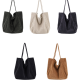 Large capacity shopping bag fashion wick velvet canvas handbag retro shoulder handbag for Women