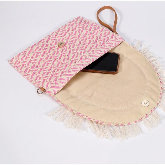 stylish summer beach handbags luxury famous brands tassels clutches women straw handmade envelope bags for women